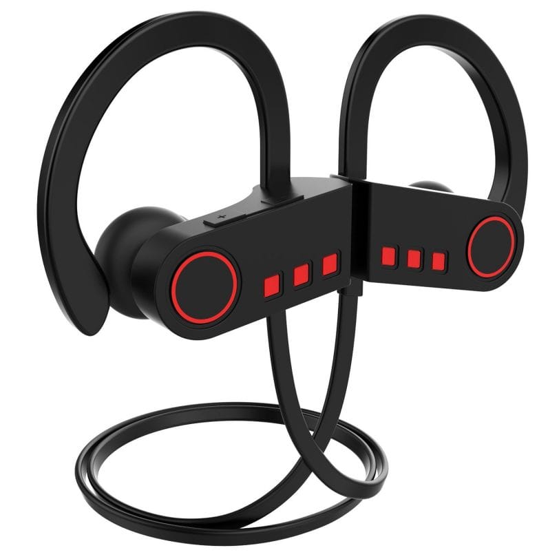 Image shows the earphones in a stock image style.