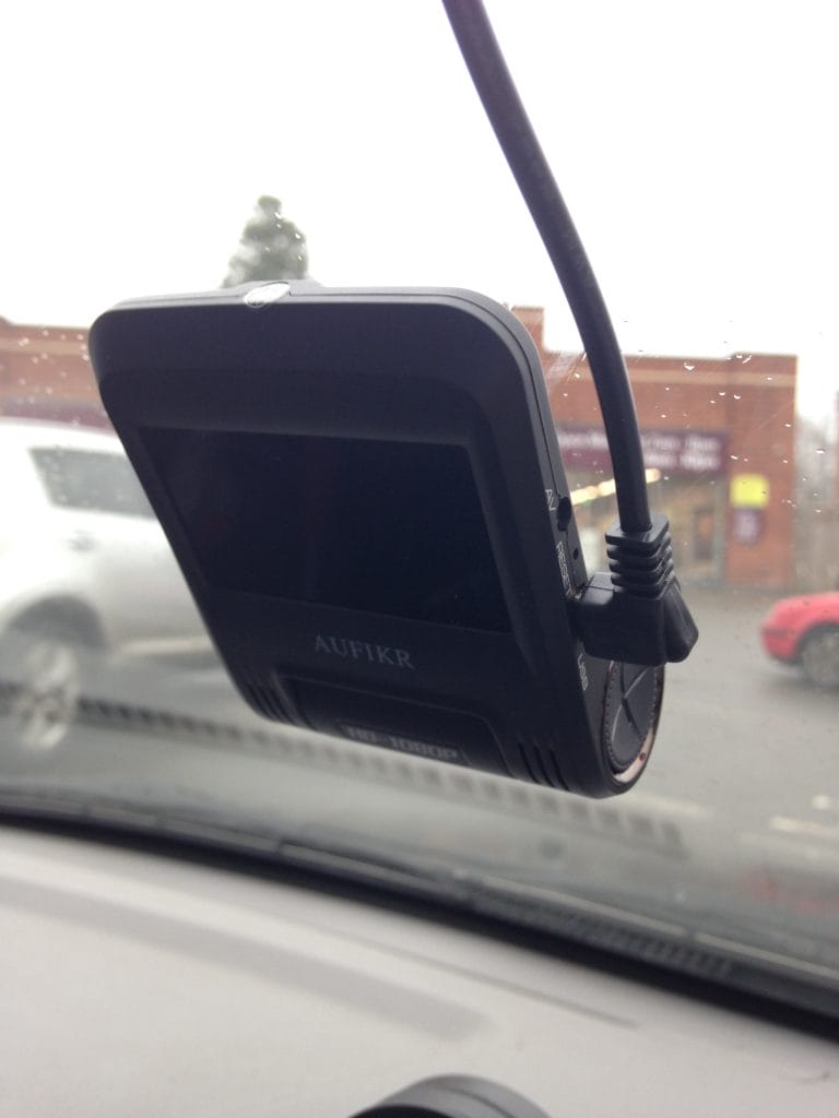 Image shows the dashcam on my windscreen.