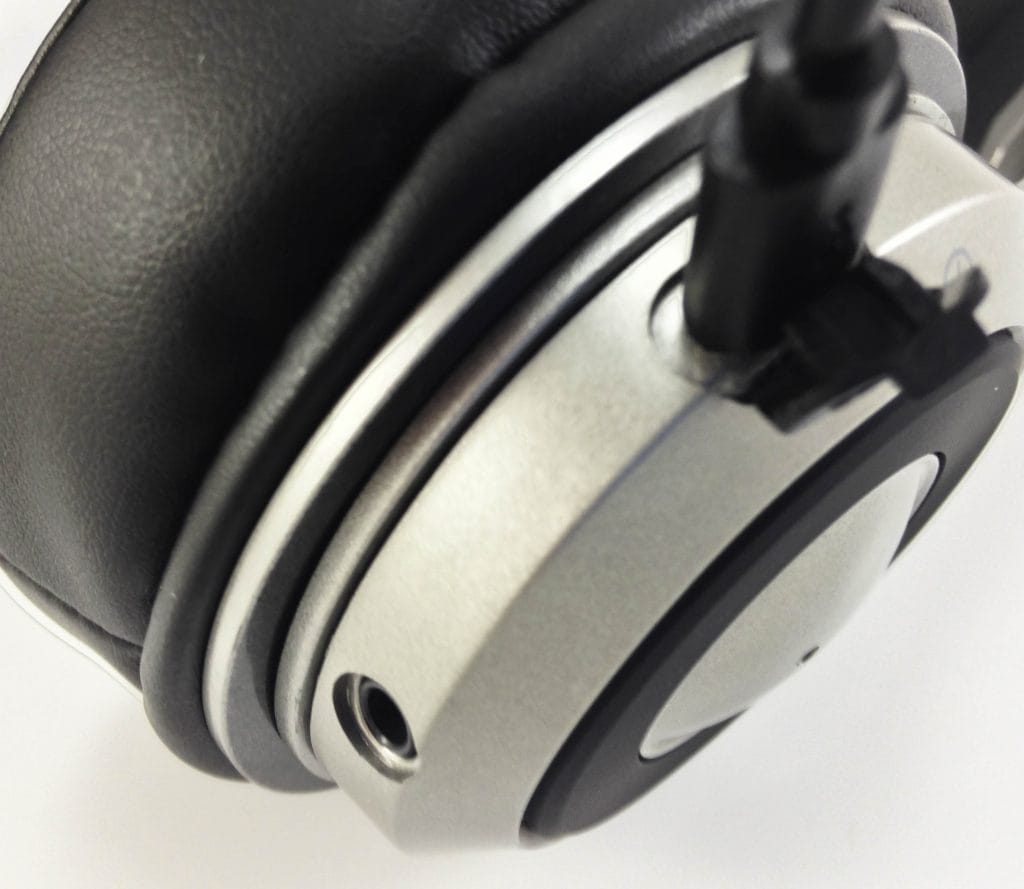 Image shows the charging port of the headphones.