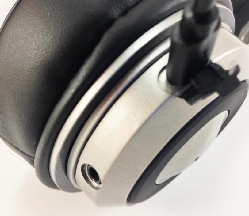 Image shows the charging port of the headphones.