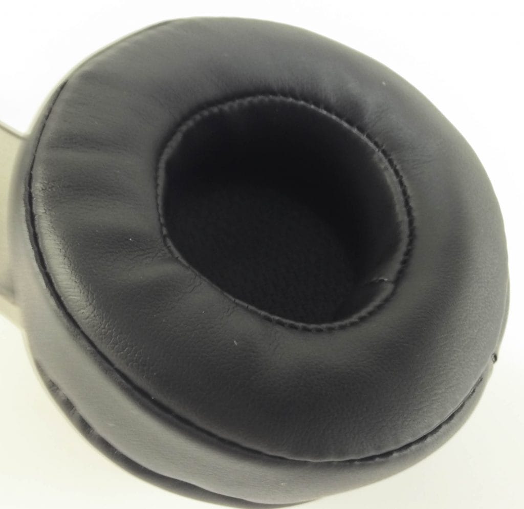 Image shows the padded ear cup of the headphones.