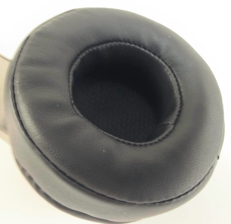 Image shows the padded ear cup of the headphones.
