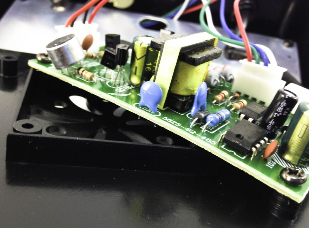 Image shows a PCB Board bending inside the light.