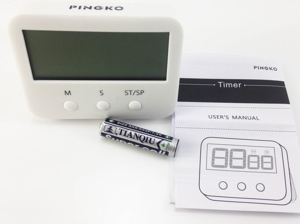 PINGKO Digital Timer Image shows the included contents in a laid out position.