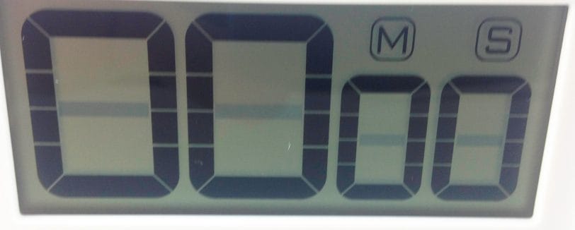 Image shows the LCD screen. The numbers displayed are 0000.