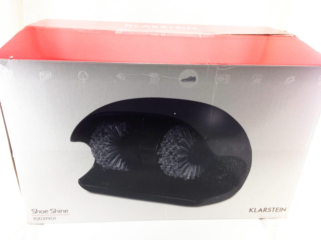 Klarstein ShoeButler Shoe Polisher Image shows the outer box.
