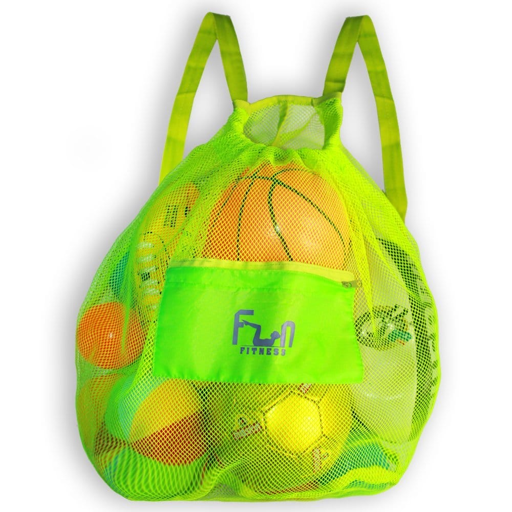 Image shows a bag with some balls in it.