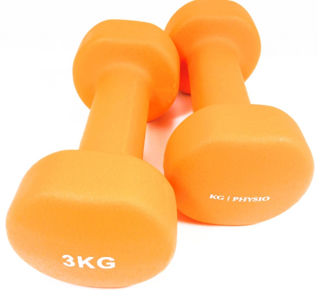 KG Physio 3KG Dumbbells Side by side view of the KG Physio 3KG Dumbbells.
