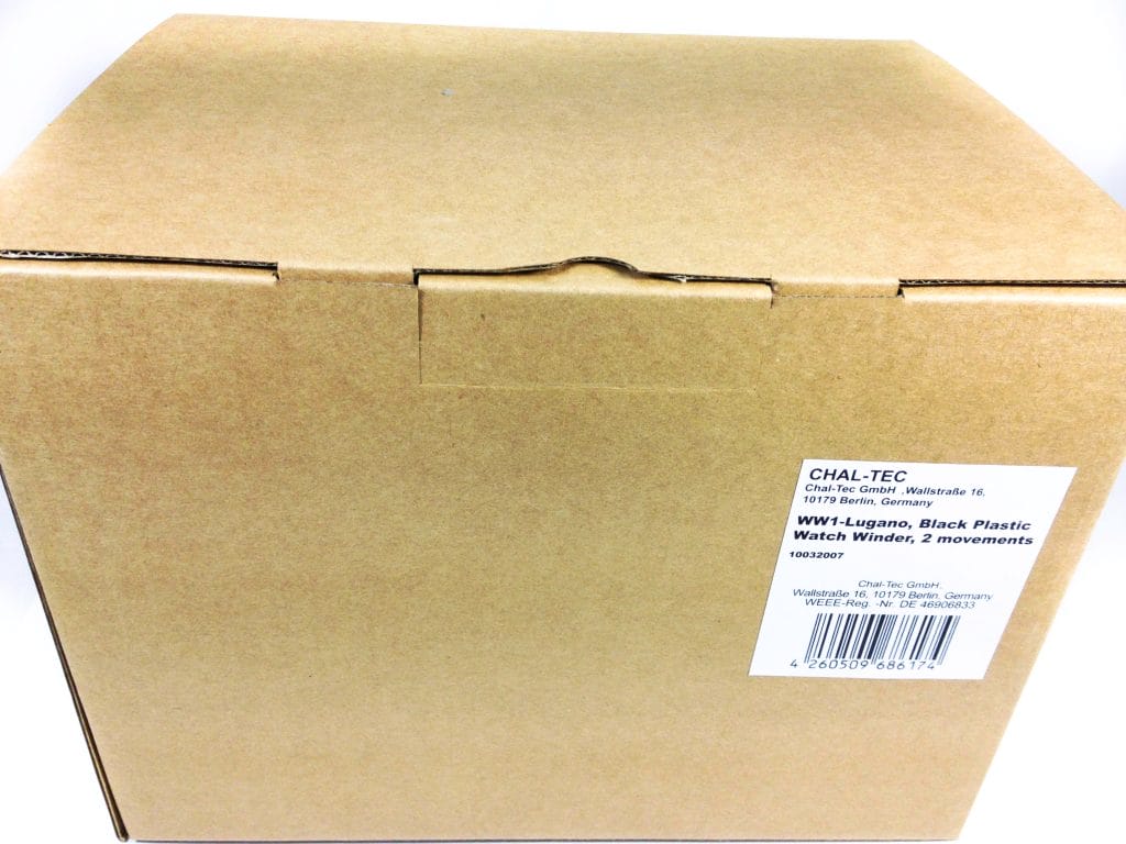 Image shows the external box of the Klarstein Lugano Watch Winder.