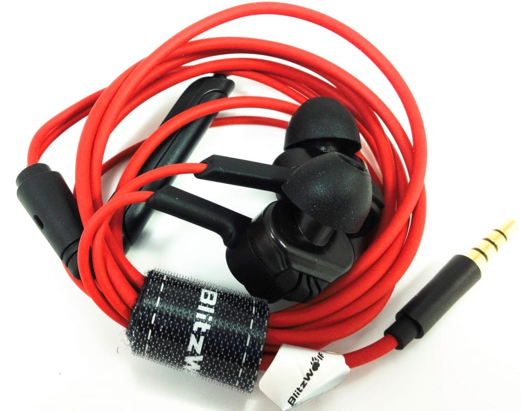 Image shows the earphone all curled up in a ball.