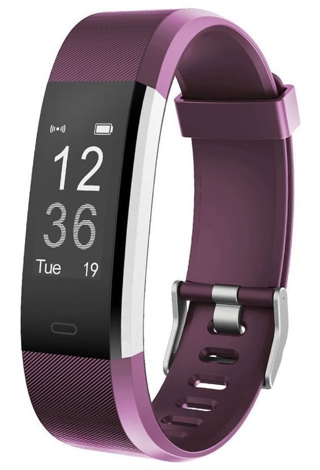 Image shows the tracker with a purple band.