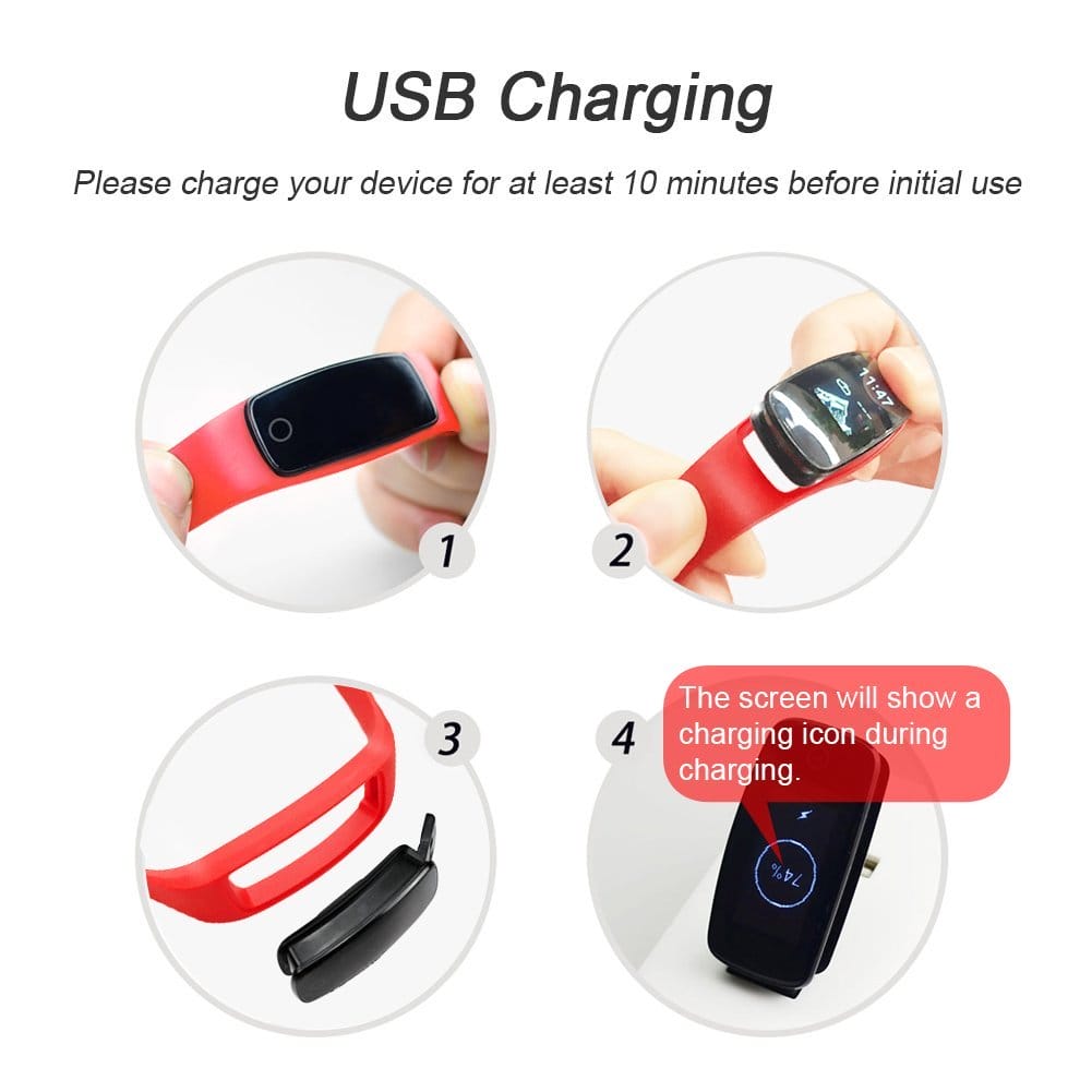 Image shows the USB charging method.