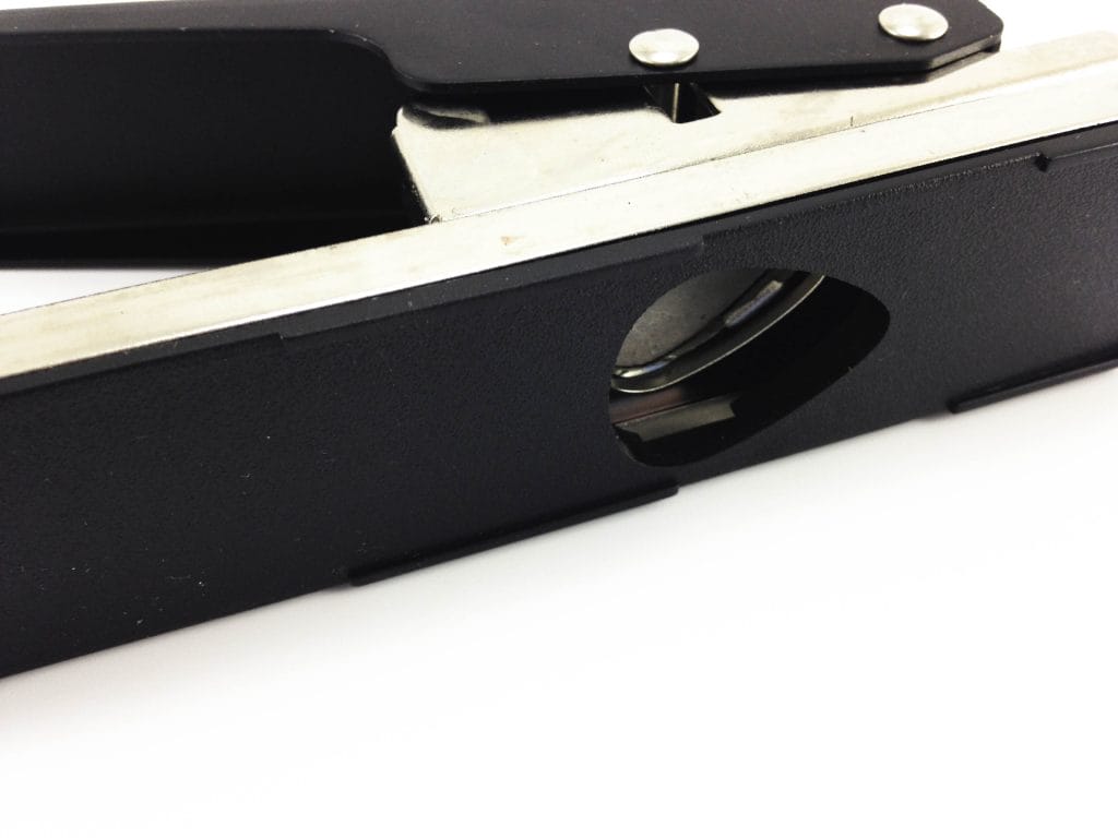 Image shows the underside of the plectrum maker.