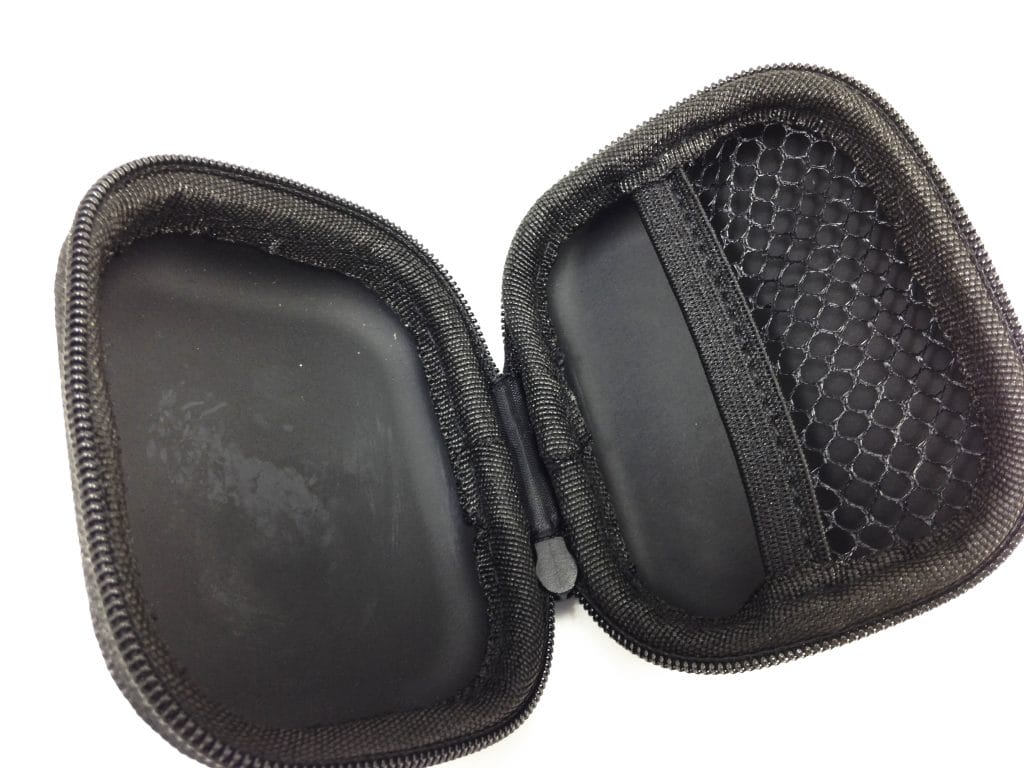 Image shows the protective case, the case is open.