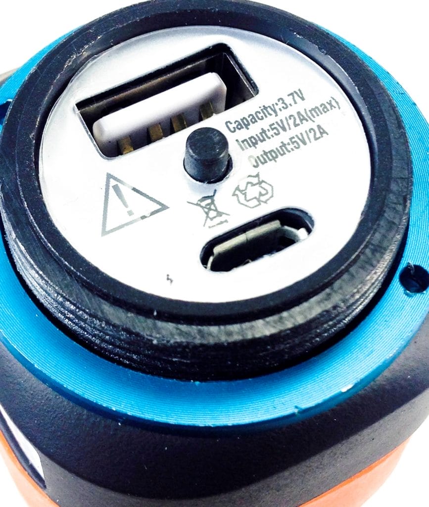 Image shows the charging ports.