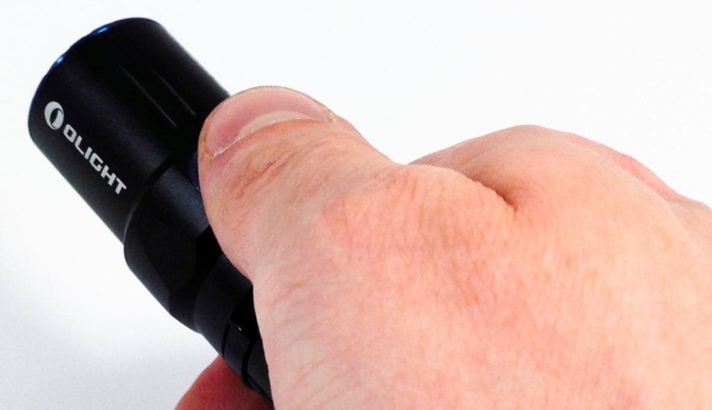 Olight M2T Warrior Flashlight Images shows the flashlight in my hand.