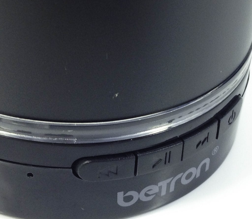 Image shows the control buttons for the Betron A3 Bluetooth Speaker.