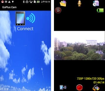 PINGKO F71 Sports Action Camera Image shows app screenshots