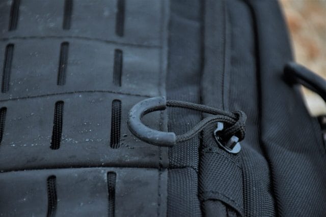 A close-up of the Hypalon synthetic rubber MOLLE platform
