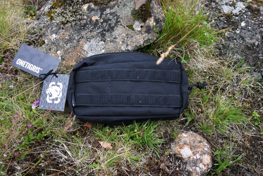 A photo of the Velcro-backed MOLLE webbing