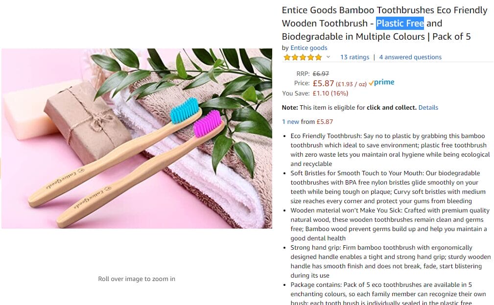 Entice Bamboo Toothbrush