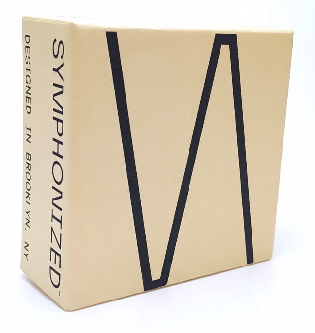 Image shows a brown cardboard box for the earphones