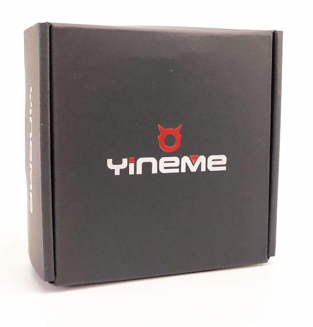 Image shows a black box with the YINEME logo printed on the front.