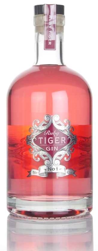 Image shows the Ruby Tiger Gin Bottle.