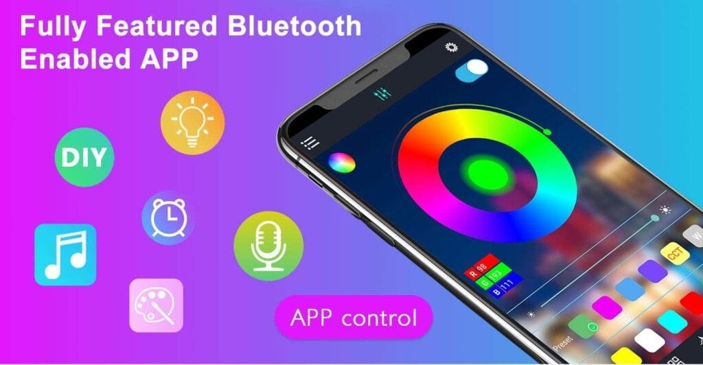 Image shows a phone to illustrate the app control