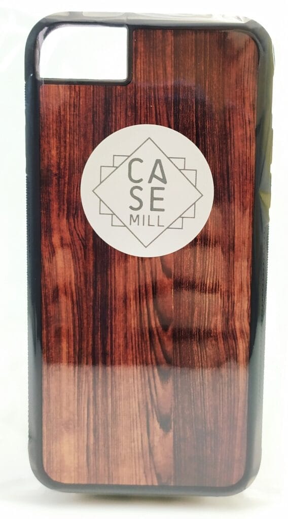 Image shows the Casemill phone case wrapped in plastic.