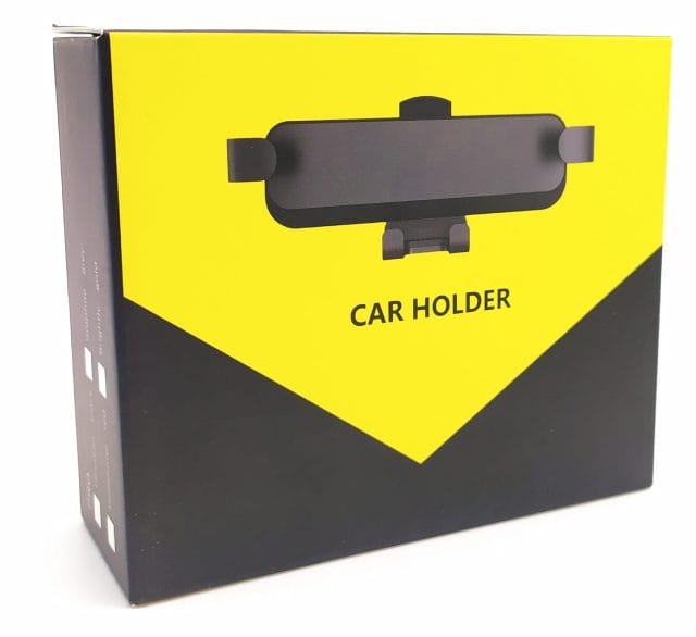 Image shows a yellow and black cardboard box.