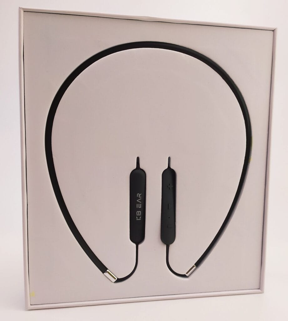 Images shows the cable neatly positioned in the custom moulded foam inner section for the KBEAR S1 Bluetooth Cable.