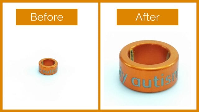 Image shows a before and after of a cropped product image.