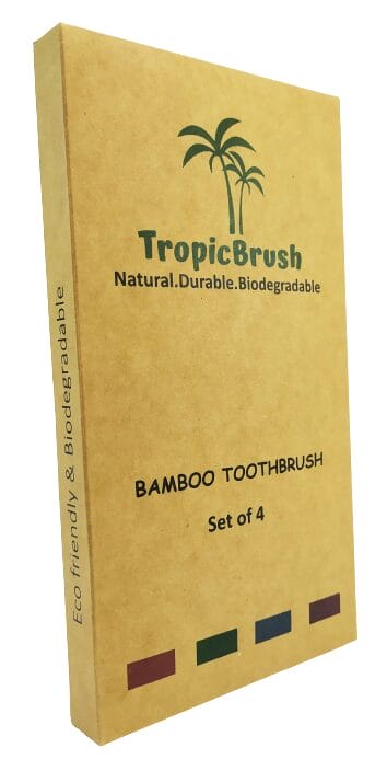 Image shows the outer packaging of the toothbrushes. 