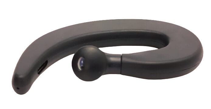 Image shows the earphone in a laying down position.