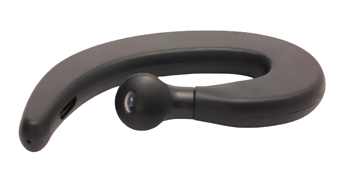 Image shows the earphone in a laying down position.