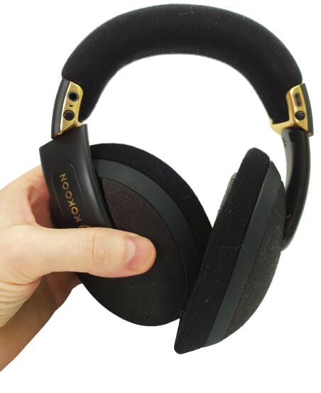 Image shows the Kokoon headphones with dust and cat fur on them.