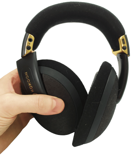 Image shows the Kokoon headphones with dust and cat fur on them.
