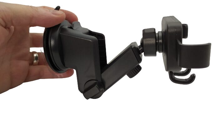 Image shows the assembled car mount.