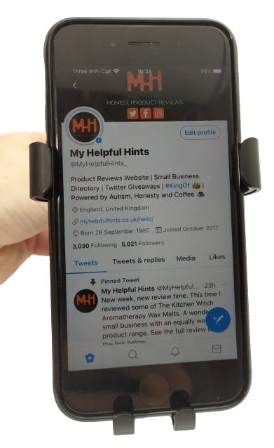 Image shows the car holder holding my iPhone 7.