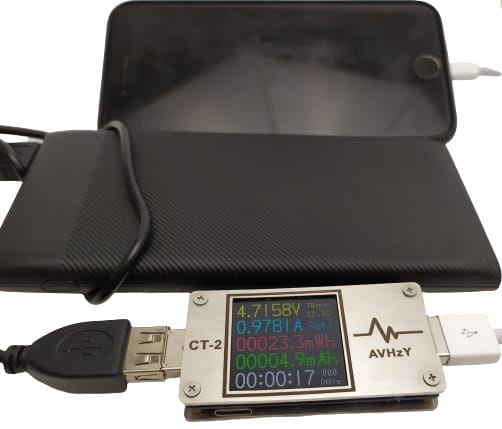 Image shows my powerbank and setup for the original Apple cable.