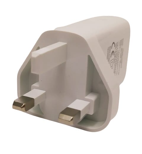 Image shows the UK plug contact pins.