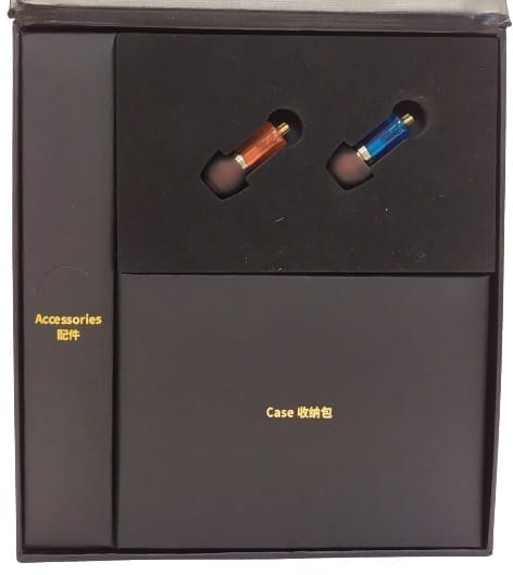 Image shoes the inner packaging of the KBEAR Neon Earphones.