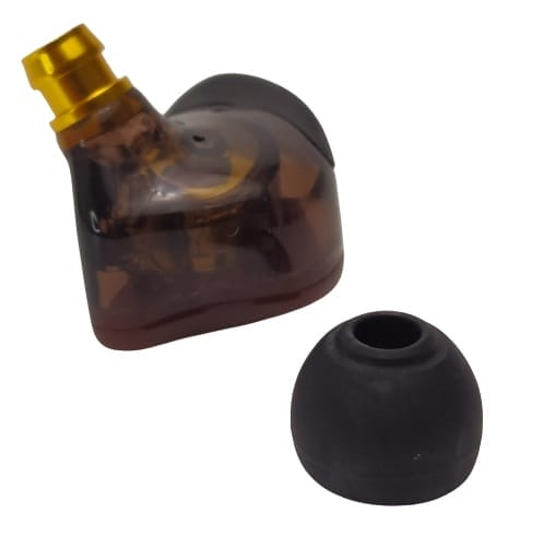 Image shows the ear tip removed from the IEM.