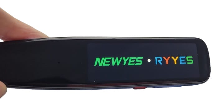 Image shows the NEWYES logo on the screen.