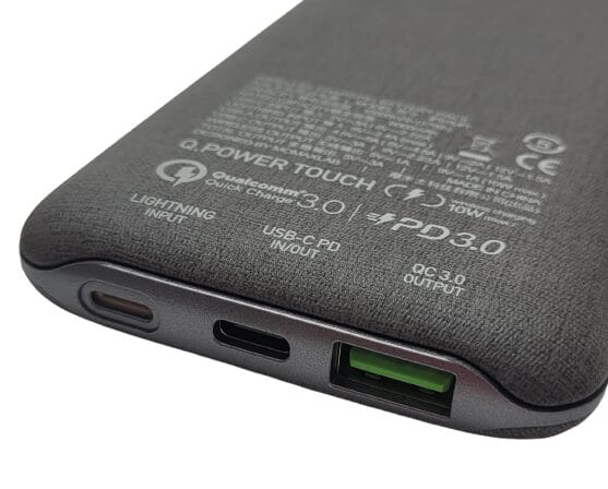 Image shows the ports of the power bank.