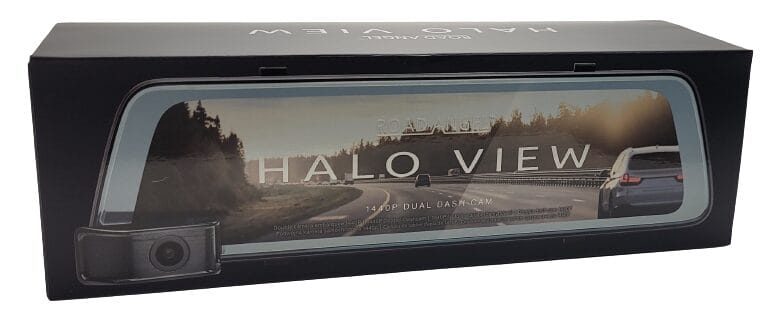 Image shows the outer box of the Road Angel Halo View.