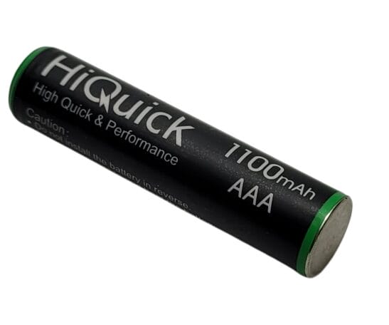 Image shows a battery on it's side.