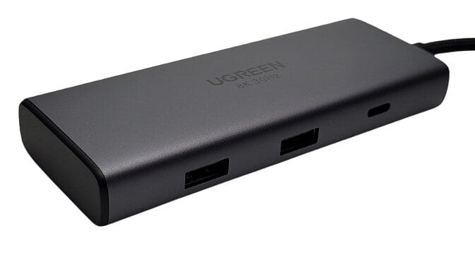 Image shows the side of the adapter with USB-A ports.