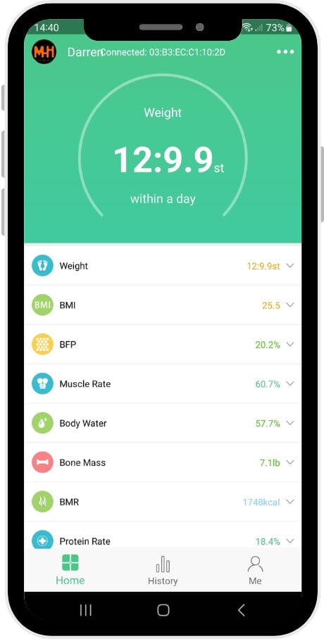 Image shows a screenshot for the TrackFit app.